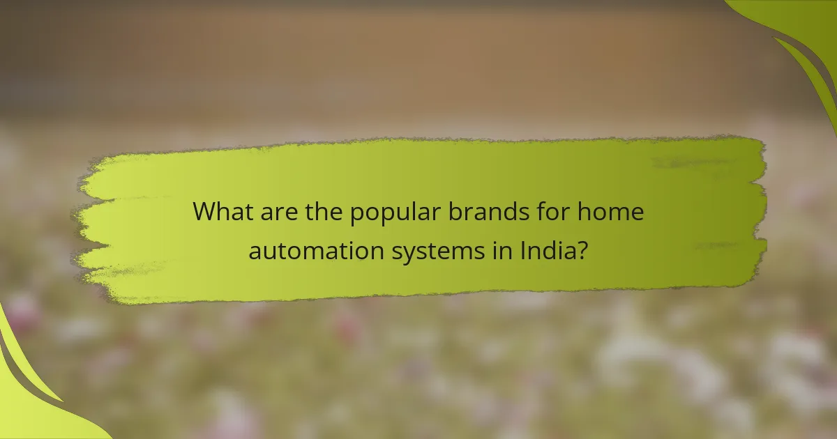 What are the popular brands for home automation systems in India?